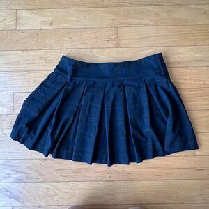 PULL & BEAR Girl's Medium Dark Blue Plaid Wrap Around Pleated Skirt